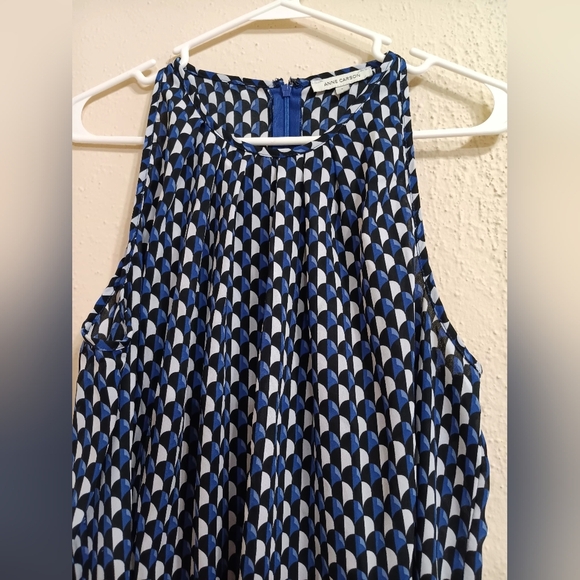 Anne Carson Blue and Black Patterned Top - Picture 3 of 6